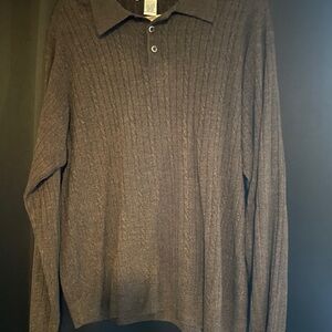 Geoffrey Beene Brown Ribbed Sweater